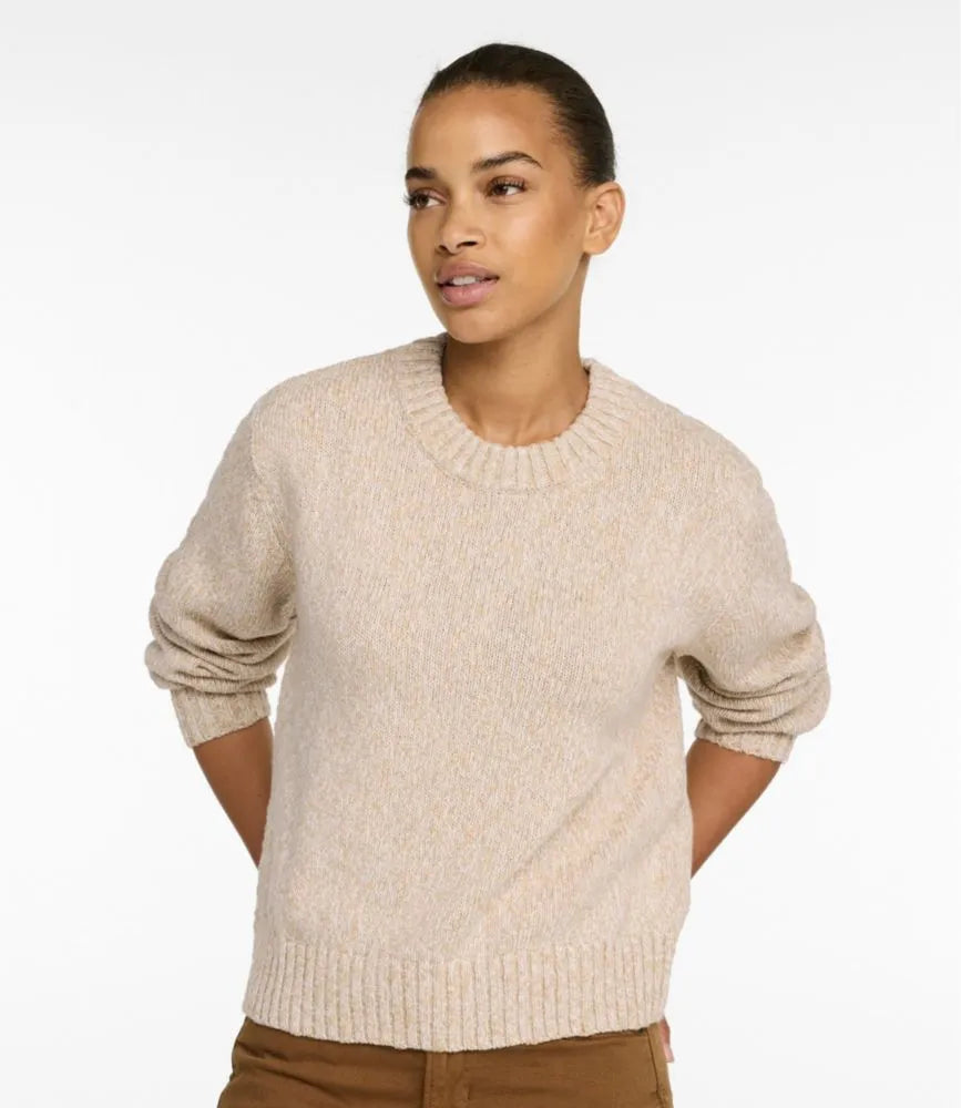 Women's Cotton Ragg Sweater, Relaxed Crewneck