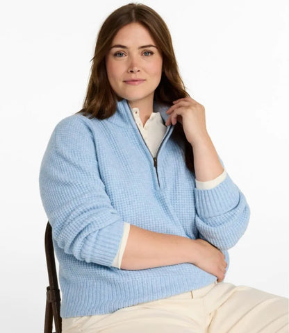 Women's Supersoft Waffle Sweater, Quarter-Zip