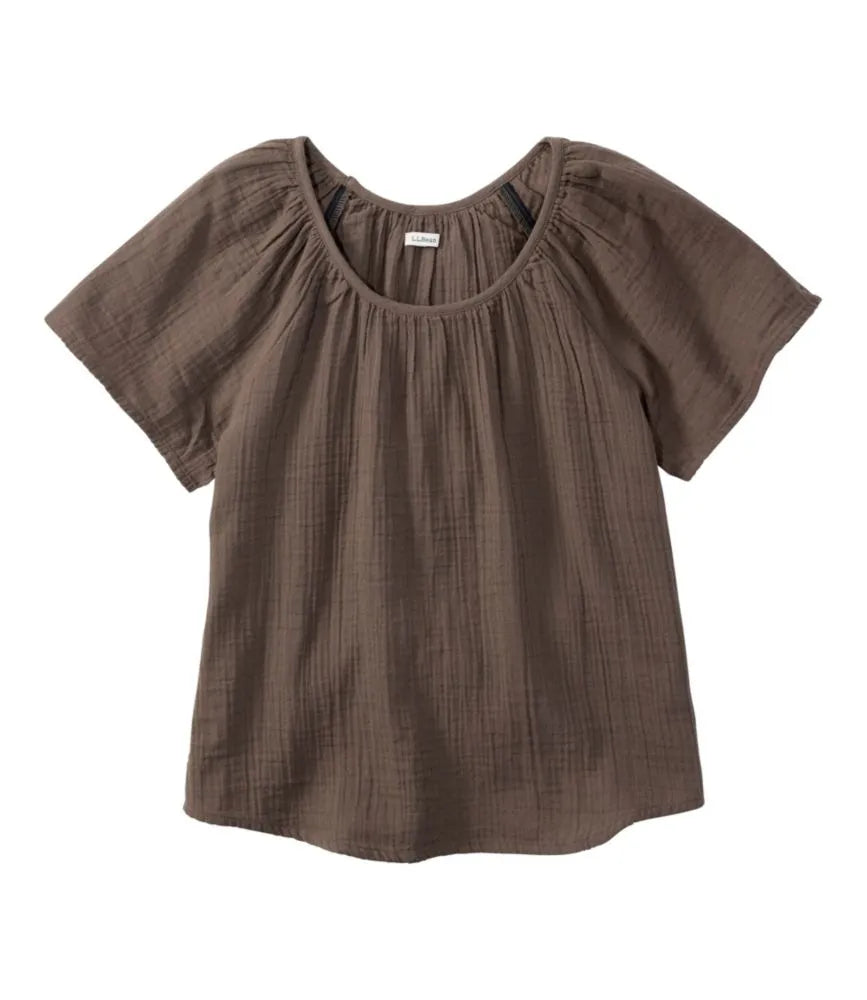 Women's Cloud Gauze Shirt, Short-Sleeve Scoopneck