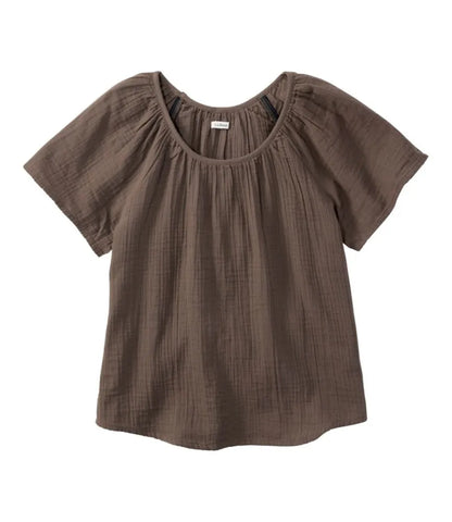Women's Cloud Gauze Shirt, Short-Sleeve Scoopneck
