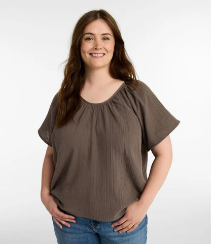 Women's Cloud Gauze Shirt, Short-Sleeve Scoopneck