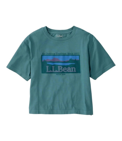 Women's Mountain Classic Tee, Short-Sleeve Cropped Boxy Crewneck Logo