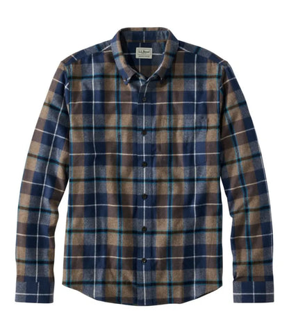 Men's Scotch Plaid Flannel Shirt, Slightly Fitted Untucked Fit