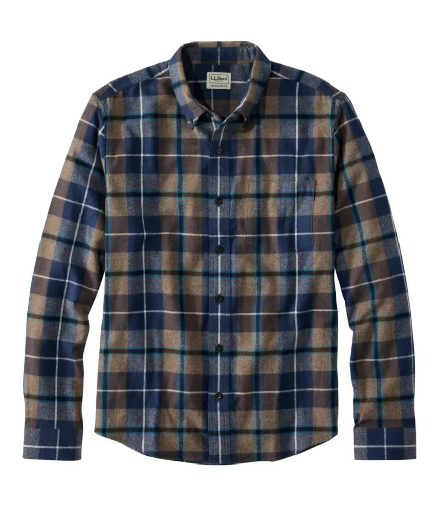 Men's Scotch Plaid Flannel Shirt, Slightly Fitted Untucked Fit