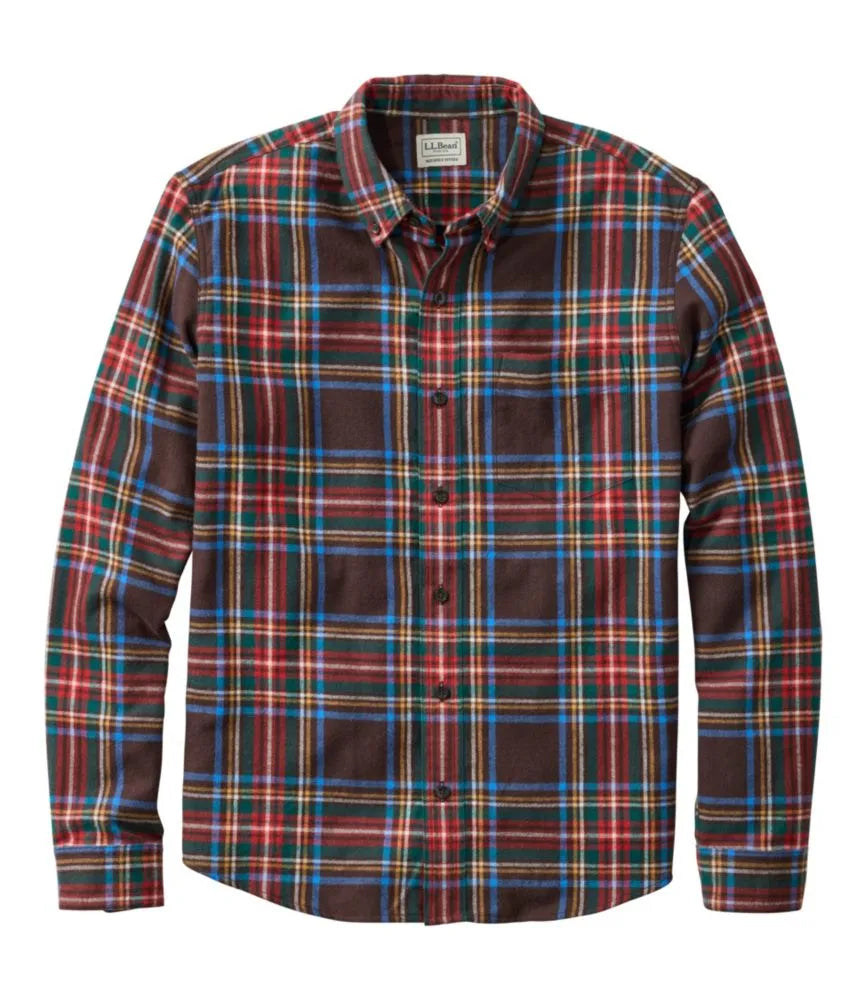 Men's Scotch Plaid Flannel Shirt, Slightly Fitted Untucked Fit