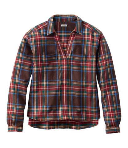 Women's Scotch Plaid Shirt Y-Neck