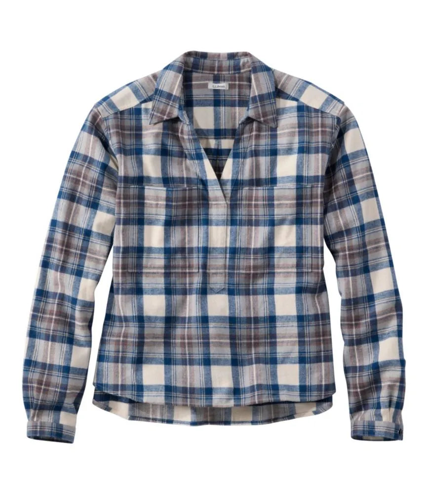 Women's Scotch Plaid Shirt Y-Neck