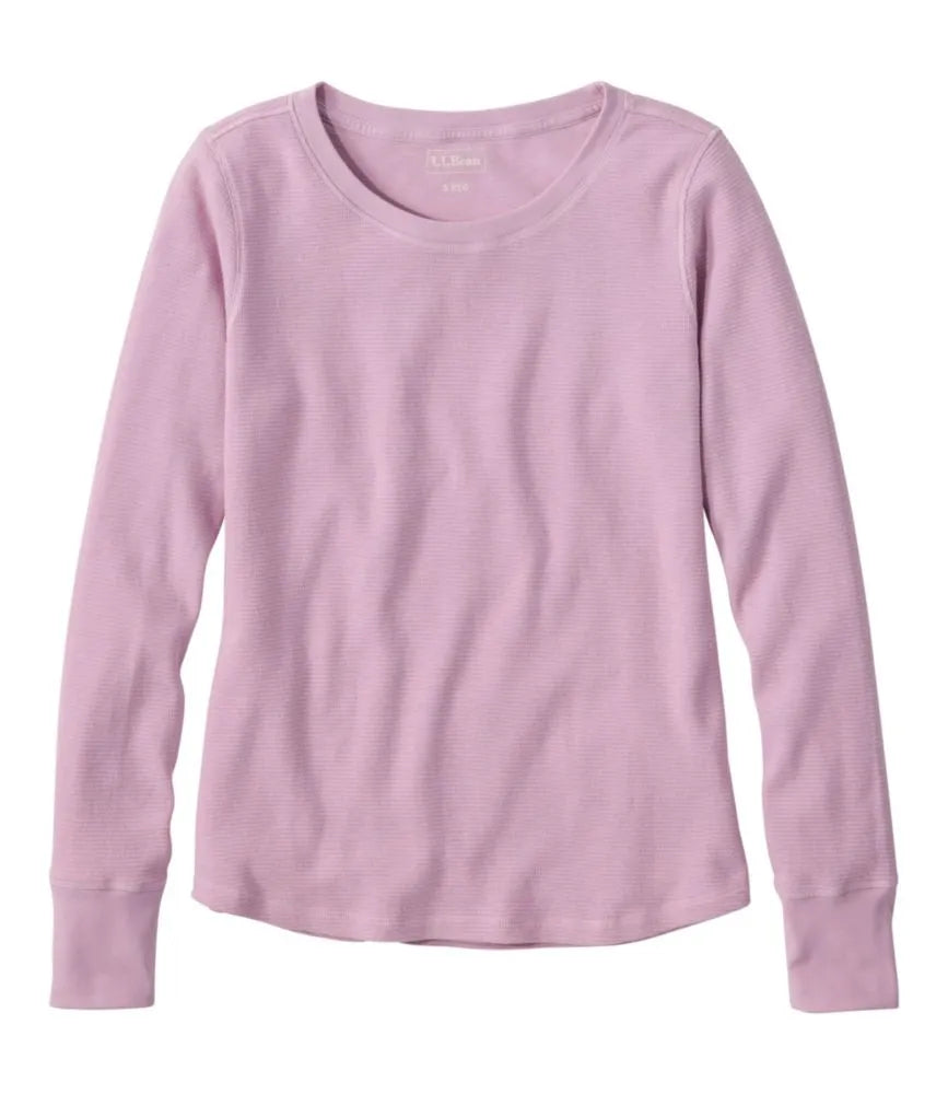 Women's Waffle-Knit Top, Long-Sleeve Jewelneck