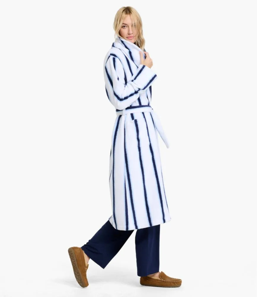 Women's Soft Plush Terry Robe, Stripe