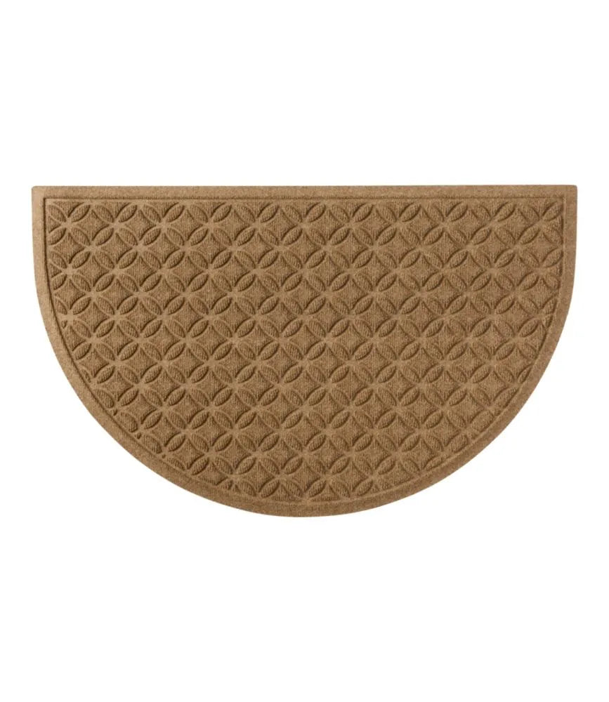 Heavyweight Recycled Waterhog Doormat, Half Round, Geometric Rings