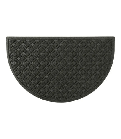 Heavyweight Recycled Waterhog Doormat, Half Round, Geometric Rings
