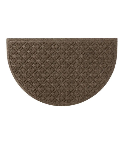 Heavyweight Recycled Waterhog Doormat, Half Round, Geometric Rings